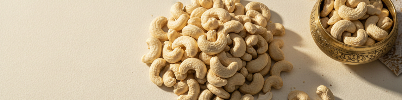 Cashew (Kaju) – Nutrition, Health Benefits, Grades, Ayurvedic Profile & Uses in Indian Sweets