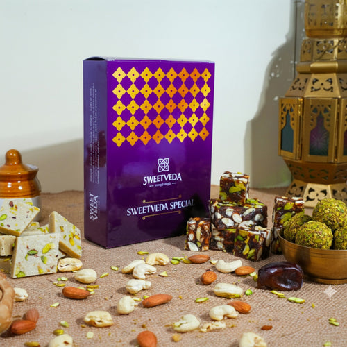 1KG Dryfruit Mix Mithai Box (Laddu , Kaju Katli, Dates Delight)