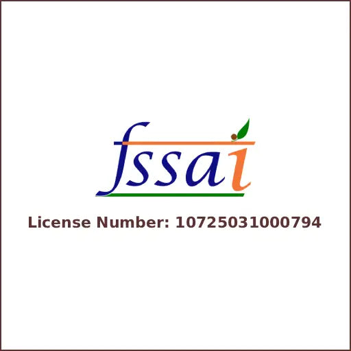 FSSAI logo with a license number on a white background