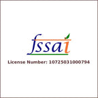 FSSAI logo with a license number on a white background
